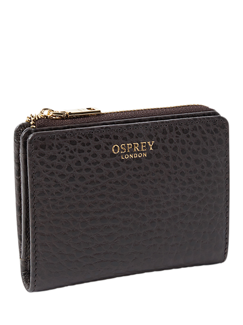 Product image 2 of 3, which shows OSPREY LONDON Buckley Leather Purse, Chocolate