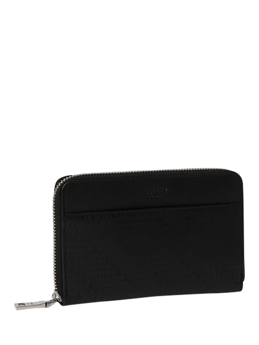 Product image 2 of 5, which shows OSPREY LONDON Deboss Leather Purse, Medium, Black