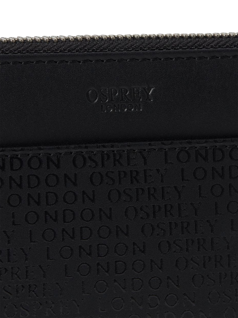 Product image 5 of 5, which shows OSPREY LONDON Deboss Leather Purse, Medium, Black