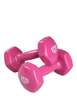 SPRI 5.5kg/12lbs Vinyl Dumbbells, Pink