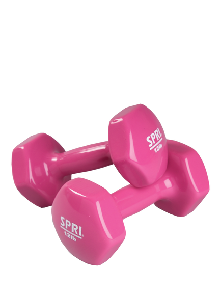 SPRI 5.5kg/12lbs Vinyl Dumbbells, Pink