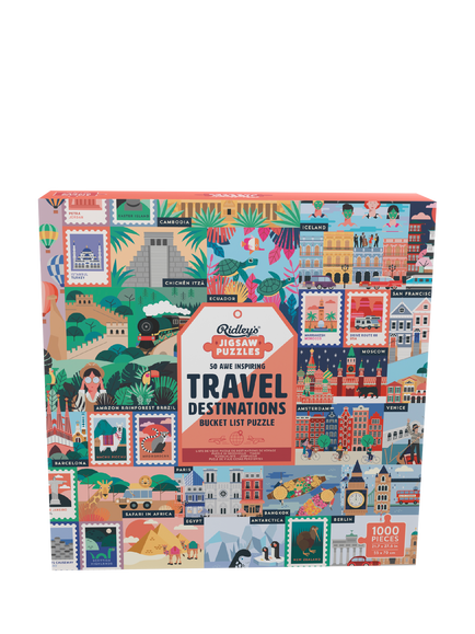 Ridley's Travel Destinations Jigsaw Puzzle, 1000 Pieces - view 2, Multi Multi