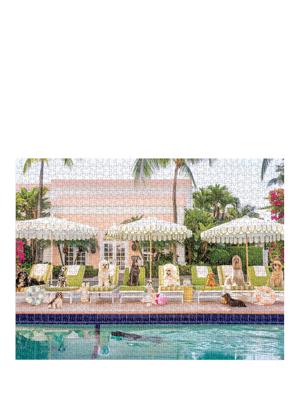 Galison Palm Beach Pool Jigsaw Puzzle, 1000 Pieces - view 2, Multi