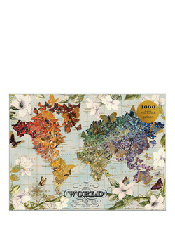 Galison Winged Map of the World Jigsaw Puzzle, 1000 Pieces, Multi