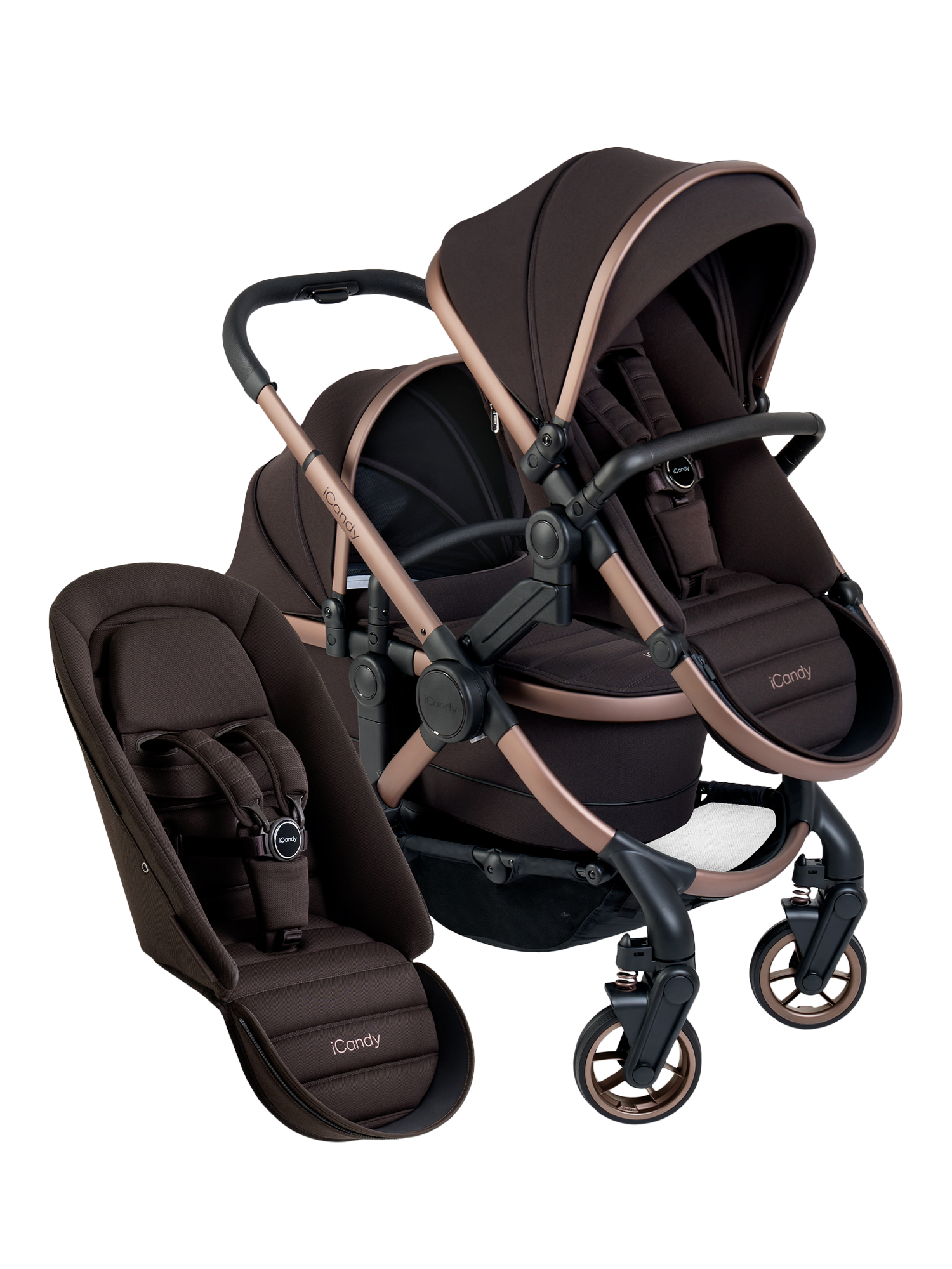 iCandy Peach 7 Double Pushchair and Carrycot Pecan