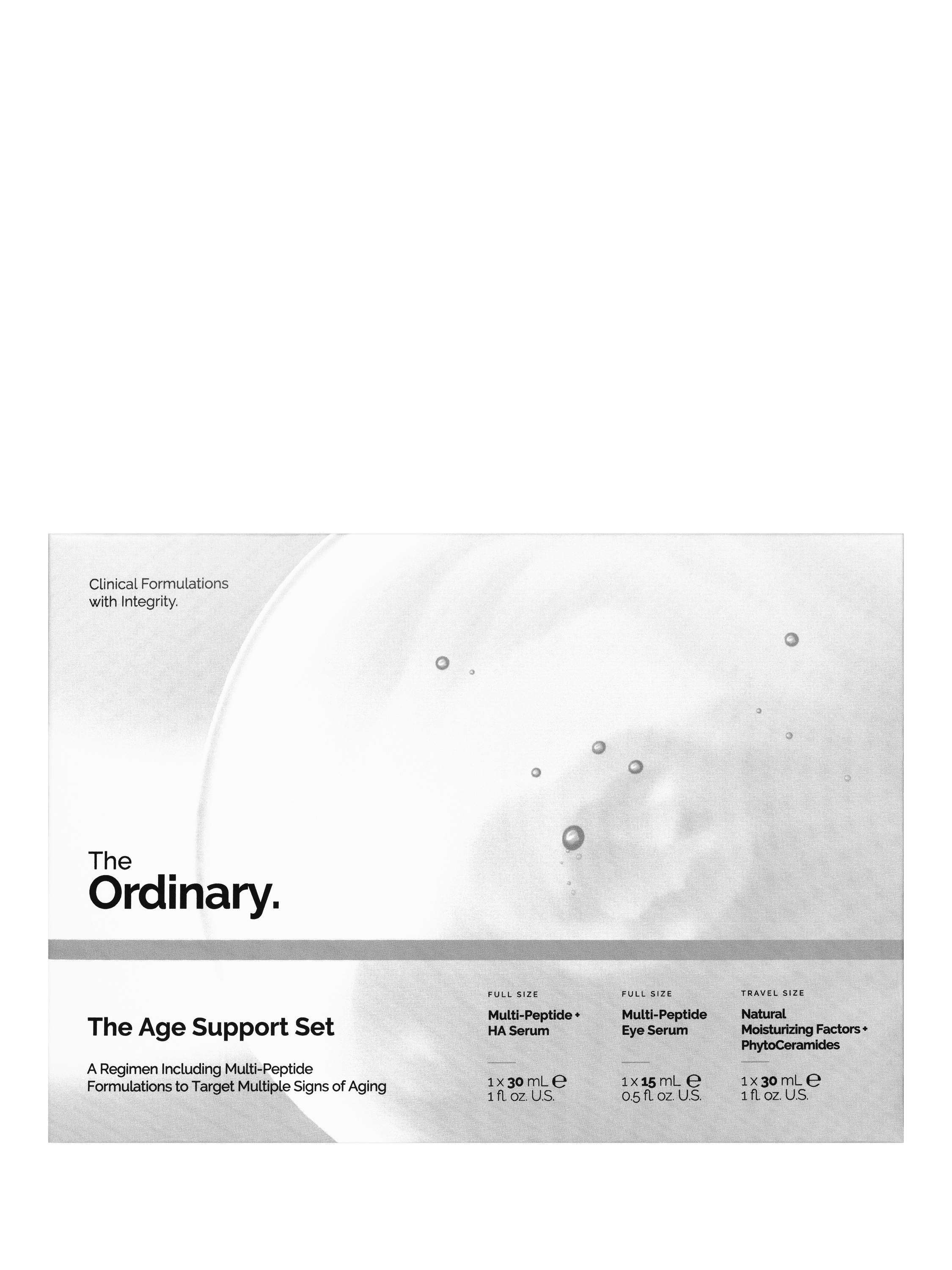 Product image 9 of 9, which shows The Ordinary The Age Support Set with Multi-Peptide Formulations Skincare Gift Set