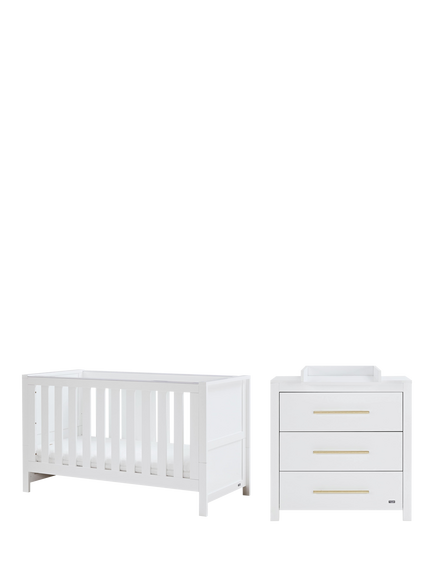 Tutti Bambini Tivoli Cotbed and Chest of Drawers 2 Piece Room Set, White