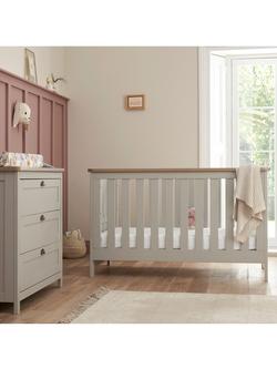 Tutti Bambini Verona Cotbed and Chest of Drawers 2 Piece Room Set - view 2, Grey/Oak