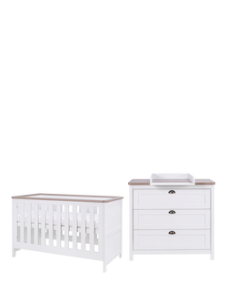 Tutti Bambini Verona Cotbed and Chest of Drawers 2 Piece Room Set, White/Oak