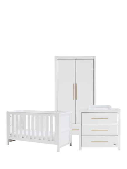 Tutti Bambini Tivoli Cotbed, Chest of Drawers and Wardrobe Room Set, White