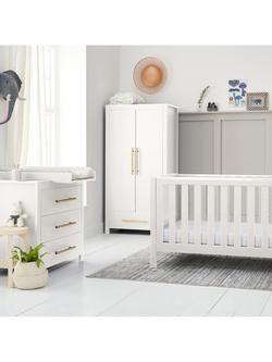 Tutti Bambini Tivoli Cotbed, Chest of Drawers and Wardrobe Room Set - view 2, White