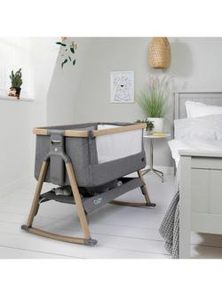 Tutti Bambini CoZee Air Bedside Crib, Charcoal/Oak