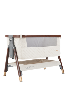 Tutti Bambini CoZee Luxe Bedside Crib, Walnut/Cream