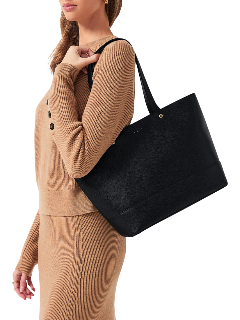Product image 6 of 6, which shows Radley Isabella Road Leather Tote Bag, Black