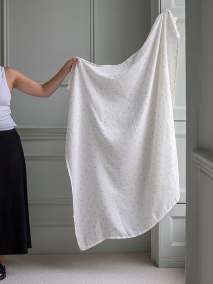 Avery Row Muslin Swaddle - view 2, Nettle Scatter