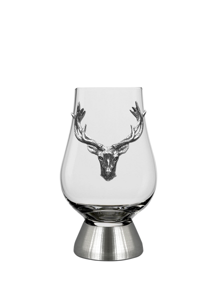 English Pewter Company Glencairn Whisky Crystal Glass Stag Tumbler, 200ml - view 2, 