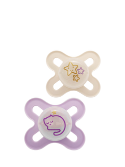 MAM Start Night Soother, Pack of 2, 0-2 Months, Pink