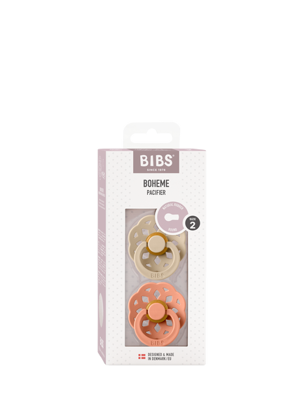 BIBS Boheme Round Baby Soothers, Pack of 2, Size 2, 