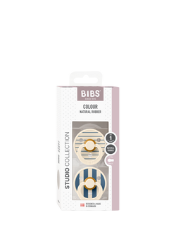 BIBS Studio Collection Round Baby Soothers, Pack of 2, 