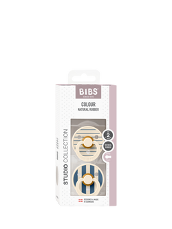 BIBS Studio Collection Round Baby Soothers, Pack of 2, Size 2, 