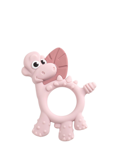 Bibado Dotty the Dino Baby Teething Ring, Blush