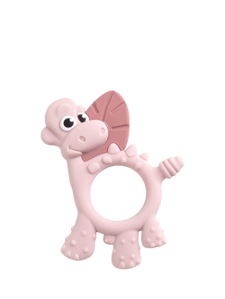 Bibado Dotty the Dino Baby Teething Ring, Blush