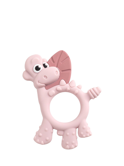 Bibado Dotty the Dino Baby Teething Ring, Blush
