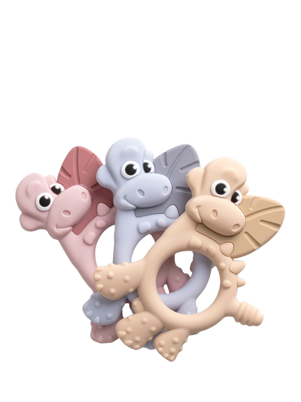 Bibado Dotty the Dino Baby Teething Ring - view 2, Blush