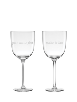 kate spade new york Slogan Wine Glass, Set of 2, 414ml, Clear, Clear
