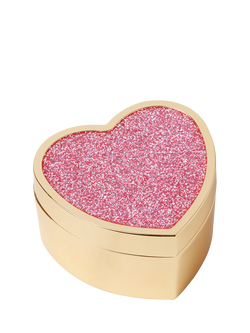kate spade new york Glitter Stainless Steel Heart Shape Storage Box, Pink - view 2, Pink