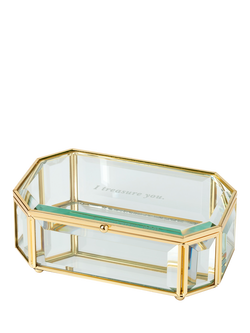 kate spade new york 'Treasure You' Bevelled Glass Jewellery Box, Clear, Clear