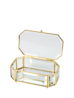 kate spade new york 'Treasure You' Bevelled Glass Jewellery Box, Clear - view 2, Clear