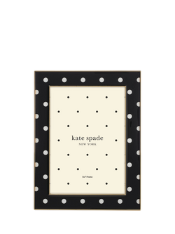 kate spade new york Sitting Pretty Dot Photo Frame, 5 x 7" (13 x 18cm), Black, Black