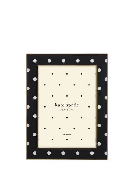 kate spade new york Sitting Pretty Dot Photo Frame, 5 x 7" (13 x 18cm), Black, Black