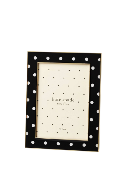 kate spade new york Sitting Pretty Dot Photo Frame, 5 x 7" (13 x 18cm), Black - view 2, Black