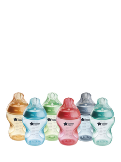 Tommee Tippee Natural Start Anti-Colic Baby Bottle with Slow Flow Teats, Pack of 6, 260ml, Multi, Multi