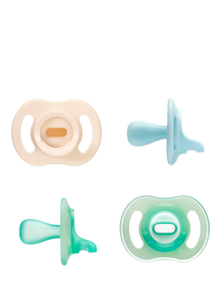 Tommee Tippee UltraLight StayPut Glow in the Dark Soothers, 0-6m, Pack of 4, Multi, Multi