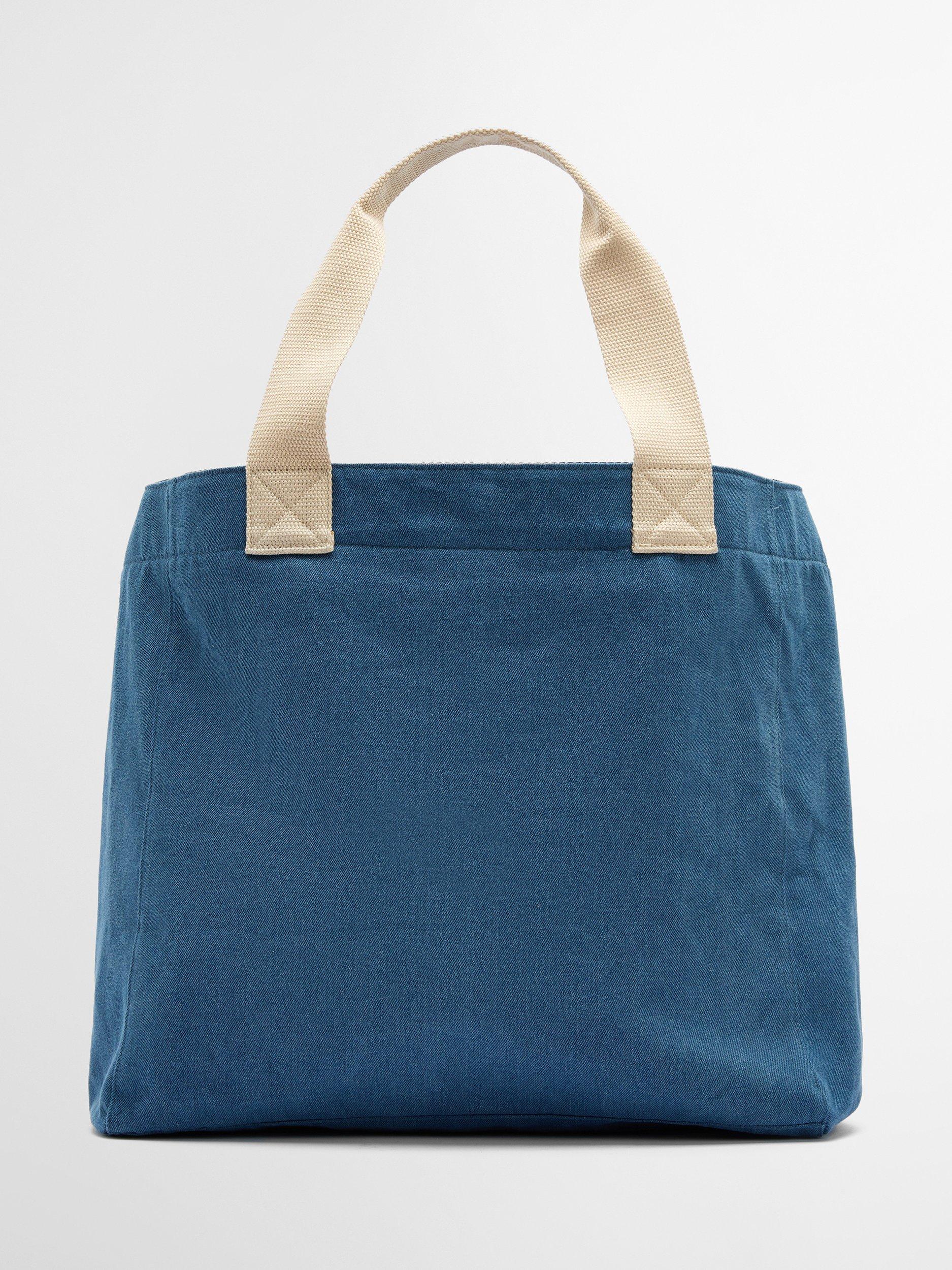 Product image 4 of 9, which shows Barbour Emily Logo Denim Tote Bag, Denim