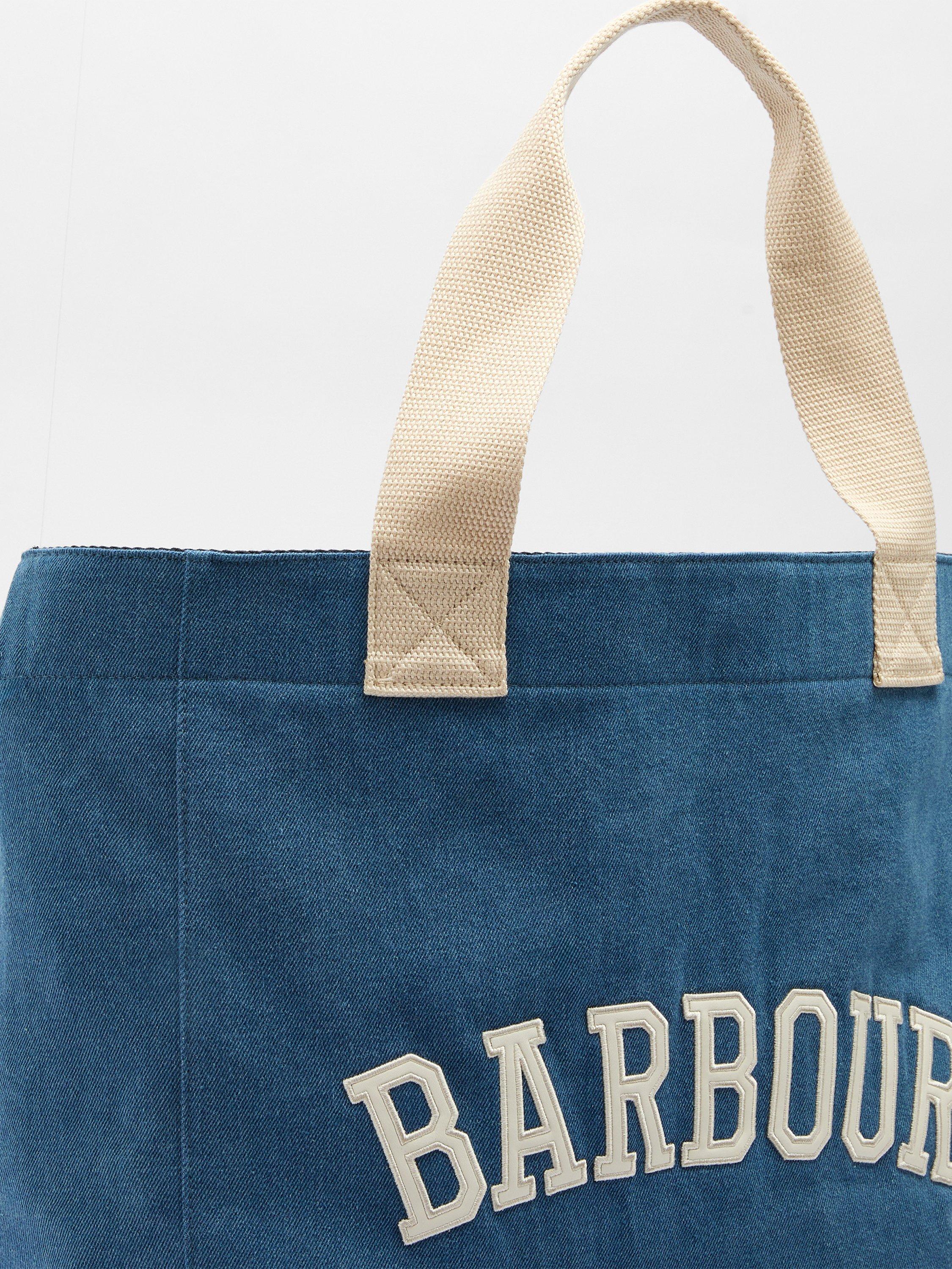 Product image 6 of 9, which shows Barbour Emily Logo Denim Tote Bag, Denim