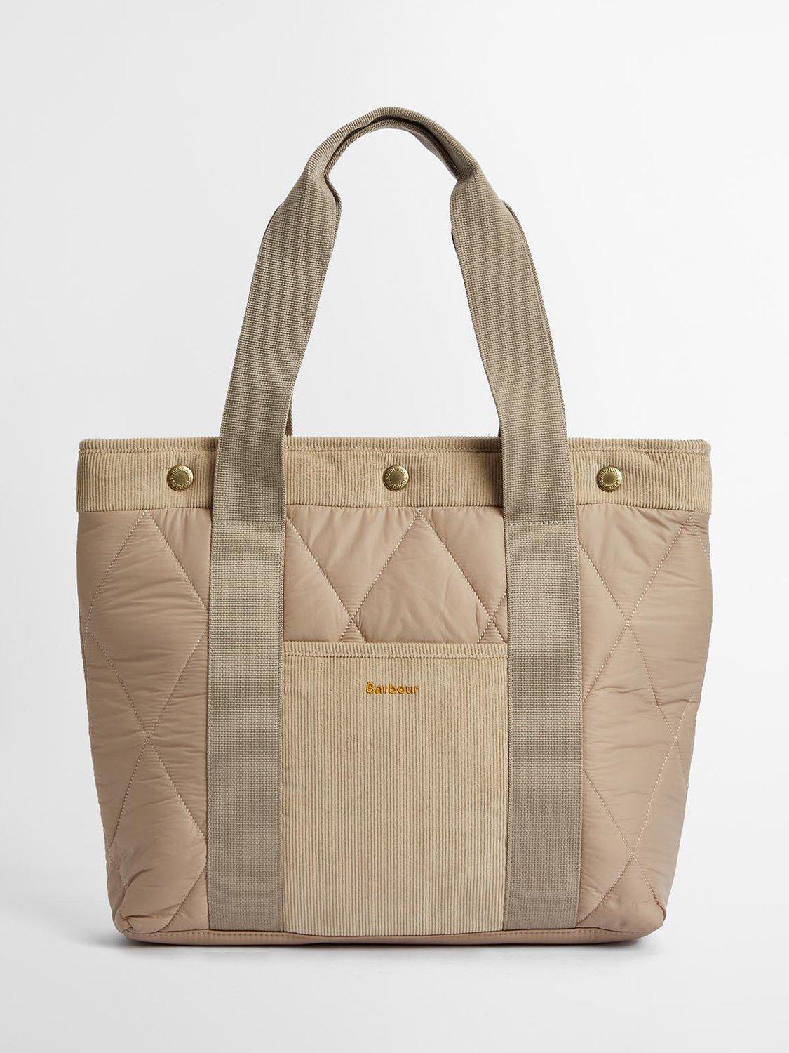 Product image 1 of 7, which shows Barbour Healy Quilted Tote Bag, Light Sand