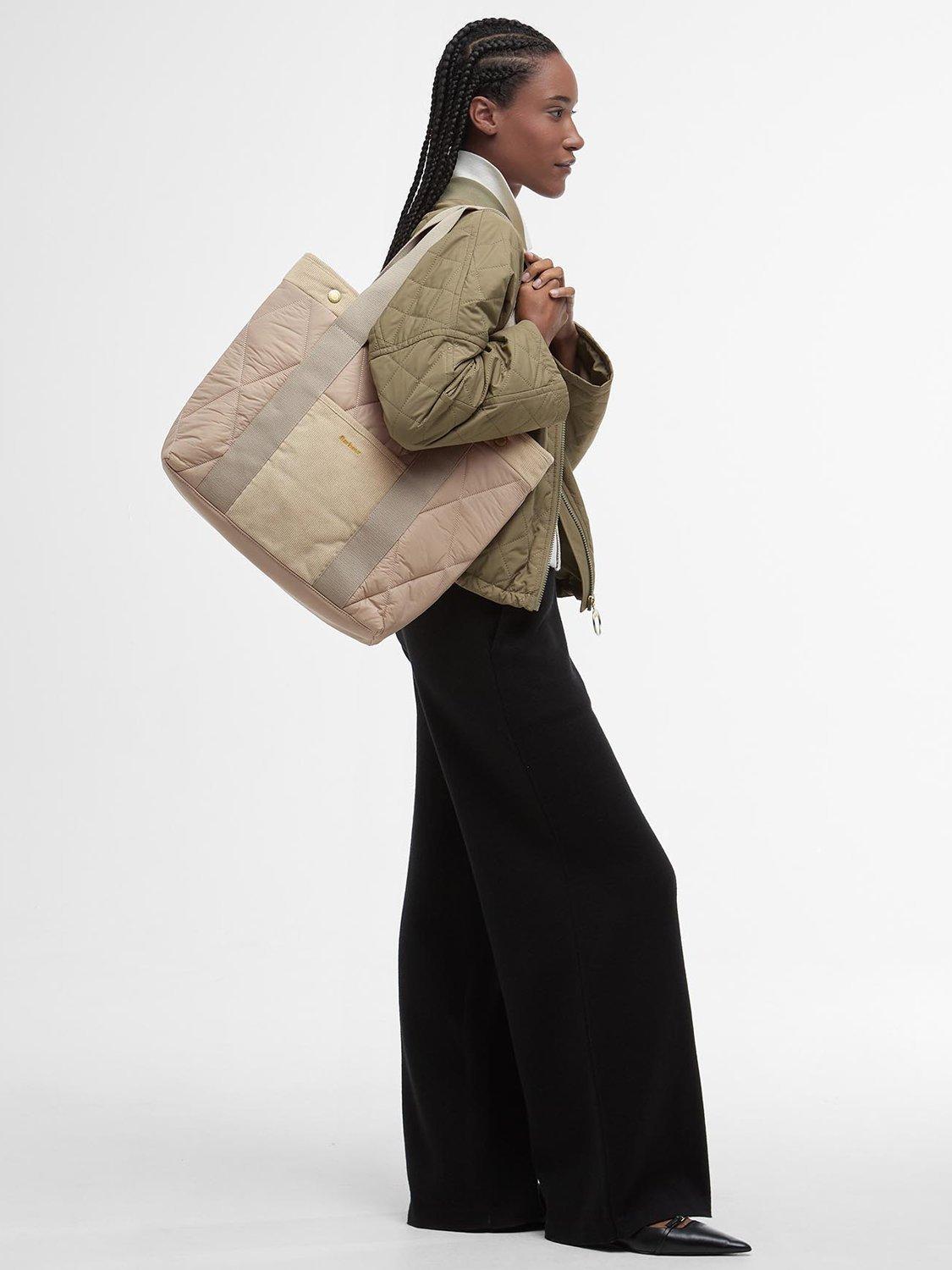 Product image 2 of 7, which shows Barbour Healy Quilted Tote Bag, Light Sand