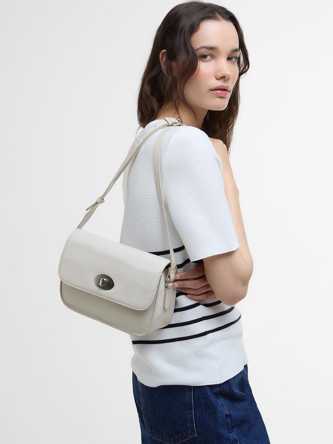 Product image 4 of 8, which shows Barbour Isla Leather Crossbody Bag, Light Sand