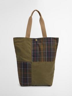 Barbour Transport Patchwork Tote Bag, Dusky Green, Dusky Green