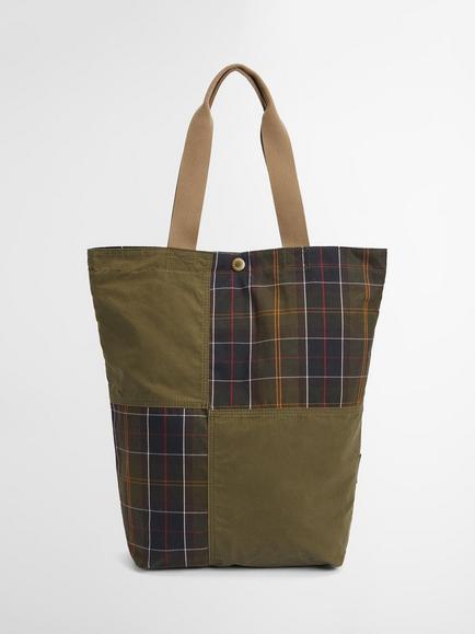 Barbour Transport Patchwork Tote Bag, Dusky Green, Dusky Green
