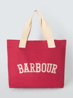 Barbour Logo Holiday Tote Bag, Athletic Red, Athletic Red