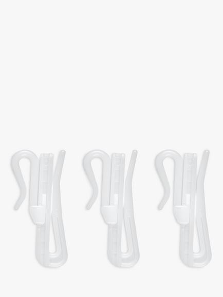 Speedy Products Adjustable Curtain Hooks, Pack of 20, Dia.75mm, White, White