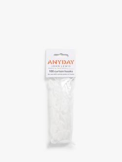 Speedy Products Curtain Hooks, Pack of 100, White, White