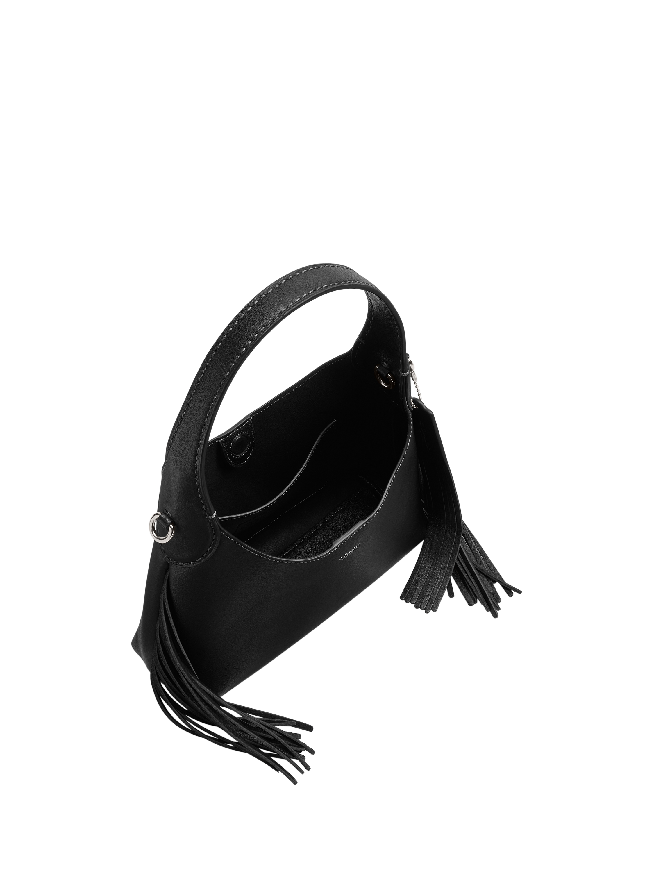 Product image 4 of 4, which shows Coach Brooklyn 23 Leather Fringe Shoulder Bag, Black