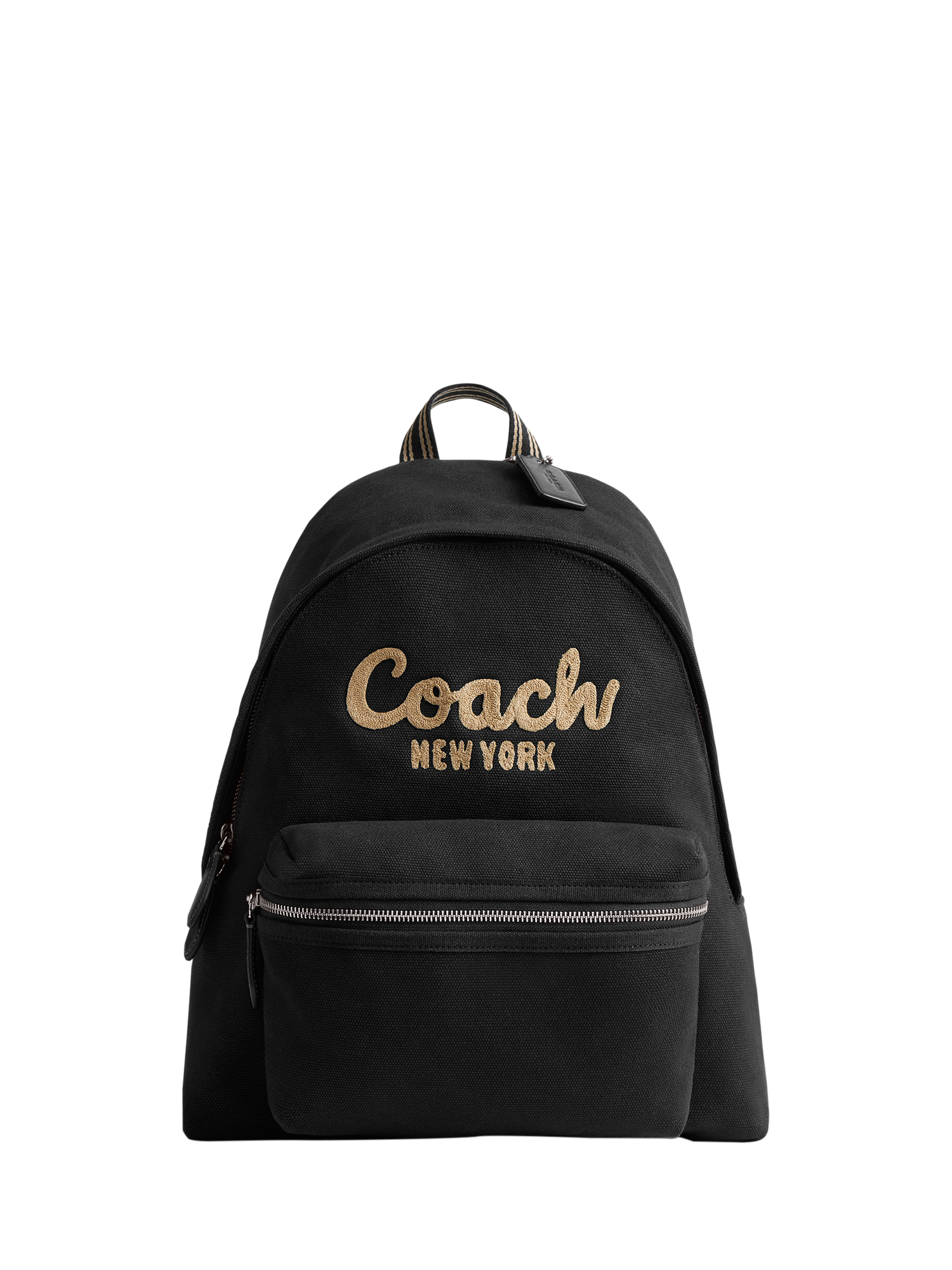 Product image 1 of 4, which shows Coach Logo Cotton Cargo Backpack, Lh/Black