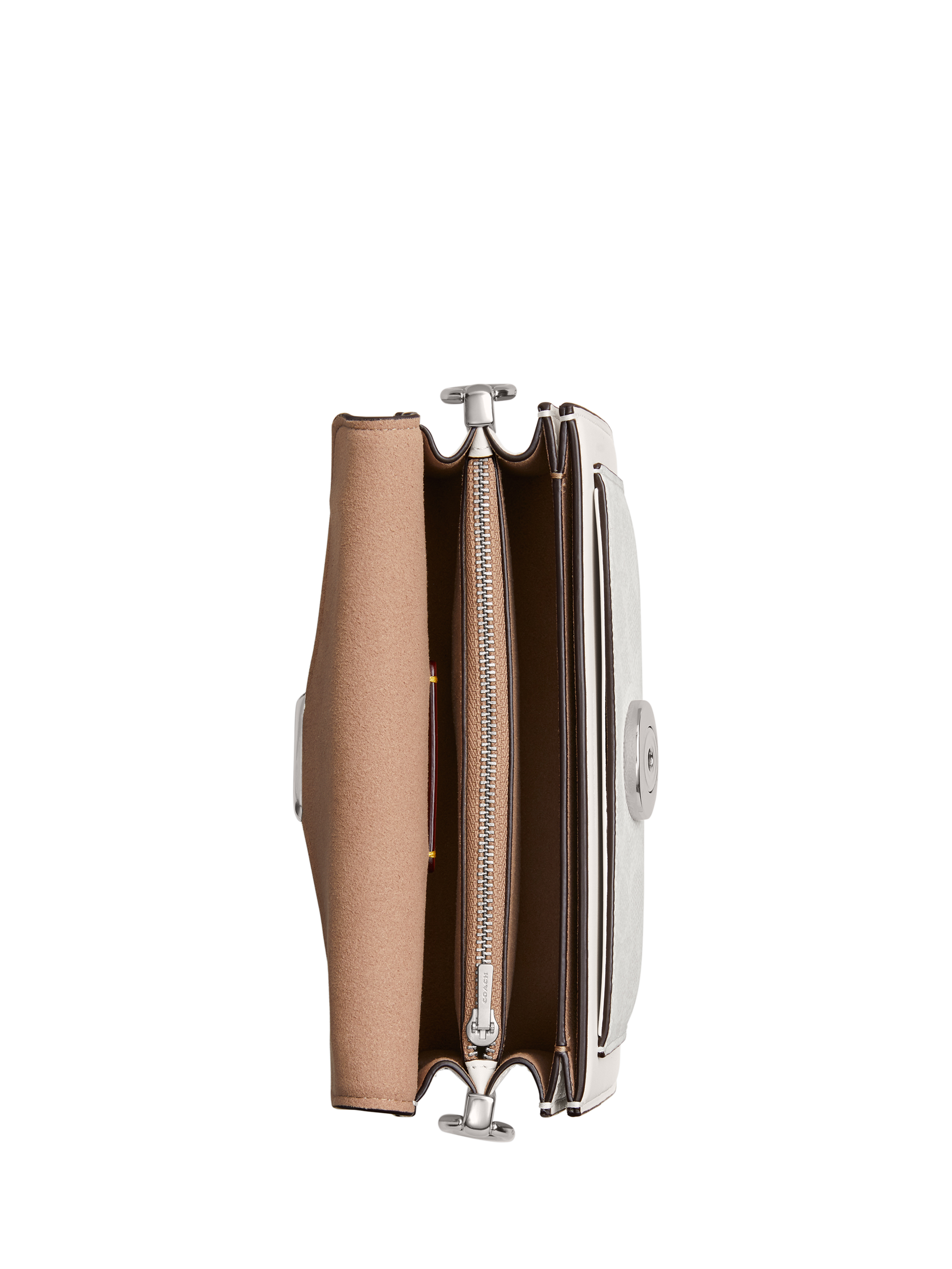 Product image 3 of 4, which shows Coach Tabby 20 Leather & Canvas Shoulder Bag, White